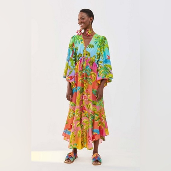 FARM Rio Dresses & Skirts - FARM RIO Ombre Forest Ruffle Tunic Dress